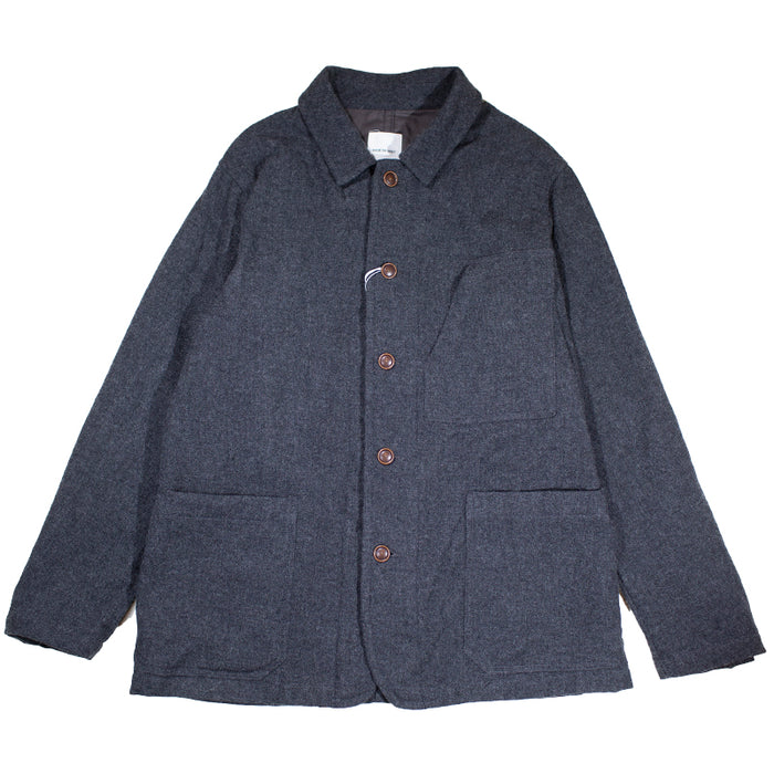 Sage de Cret - Charcoal Grey Washed Wool Flannel Jacket