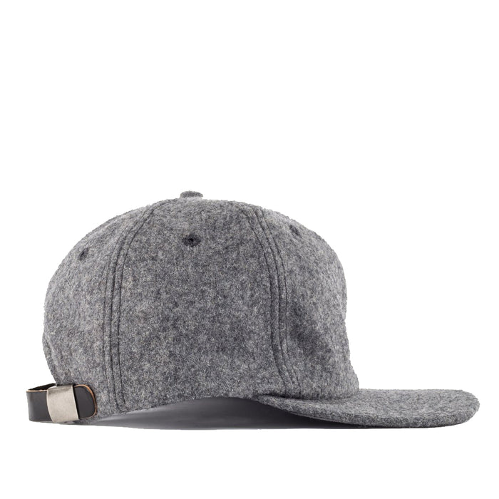 Viberg - Six Panel Grey Wool Hat with Shell Cordovan Strap