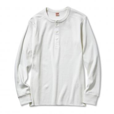 The Real McCoy's - White Union Long Sleeve Henley Shirt